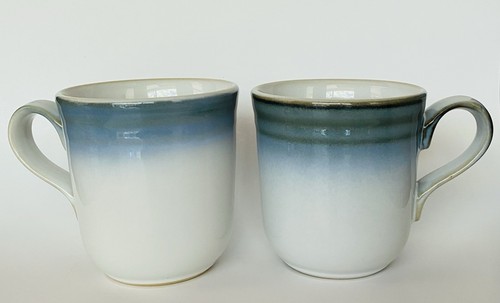 Noritake Stoneware SORCERER Cups / Mugs Blue Ombré Made In Japan Discontinued - Picture 2 of 11