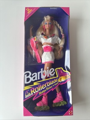 NEW SEALED Barbie Rollerblade Doll Skates Flicker 'n Flash 1991 Mattel 2214 RARE