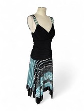 Vintage Dress Barn Asymmetrical Polka Dot Midi Dress Women’s 8 Fairy Y2K Goth