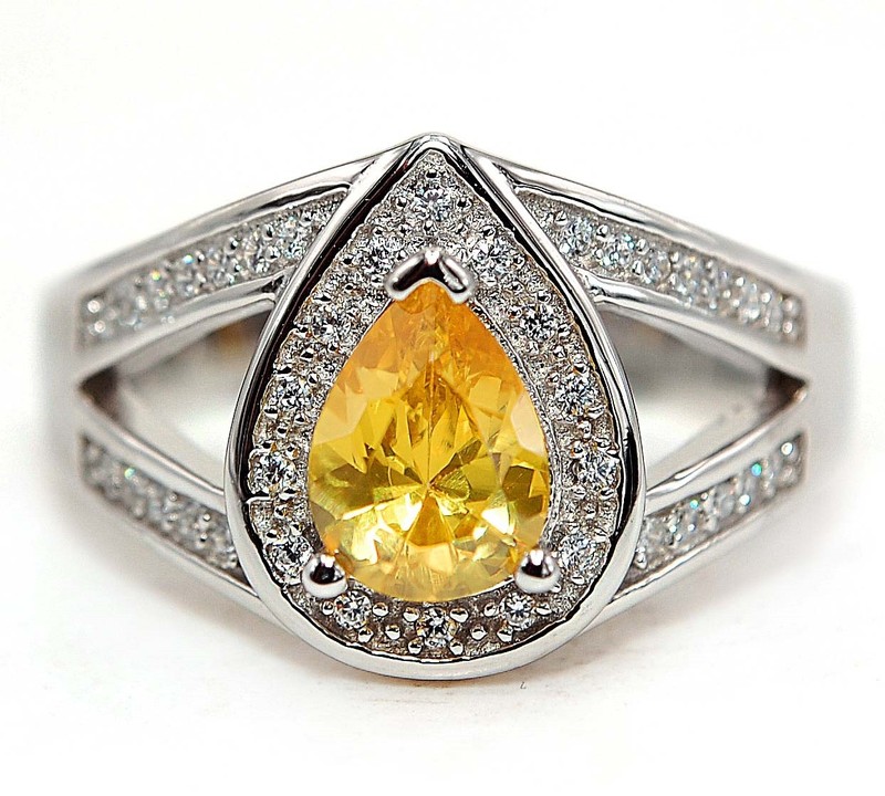 3CT Heat Treated Yellow Topaz 925 Sterling Silver Ring Jewelry Sz 6 NF1-4