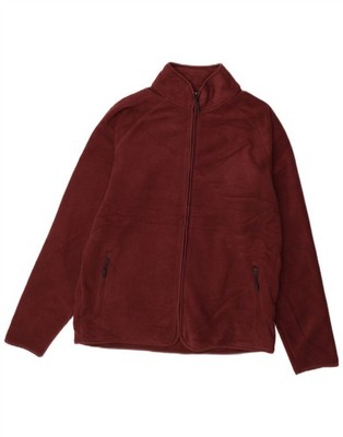 MARKS & SPENCER Mens Fleece Jacket UK 38 Medium Burgundy Polyester BR01
