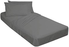 Cottington Lane 4 Piece Cot Sheets Set 25" X 75" with 6 Inch Deep Pocket Dark...