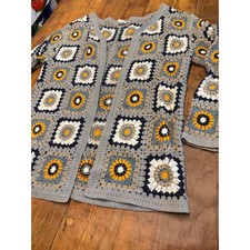 Sz S/M - Crochet Granny Square Cardigan