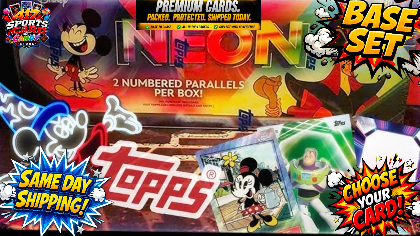 2026 Topps Disney Neon Base Cards  Choose your Card Pick From List buy10get2free