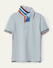Mini Boden NEW Boy's Pique Polo Shirt in College Light Blue Size 2-3, 3-4, 5-6 Y