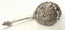 ANTIQUE VICTORIAN 19th CENTURY ORNATE SILVER CHERUBS BON BON RETICULATED SPOON
