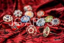 JGARTS 12 x Mix Vintage Look Flower Ceramic Knobs Door Handle Cabinet Drawer Cup