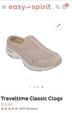 Easy Spirit Travel Time Slip-On Leather Clog Taupe Sz 9w