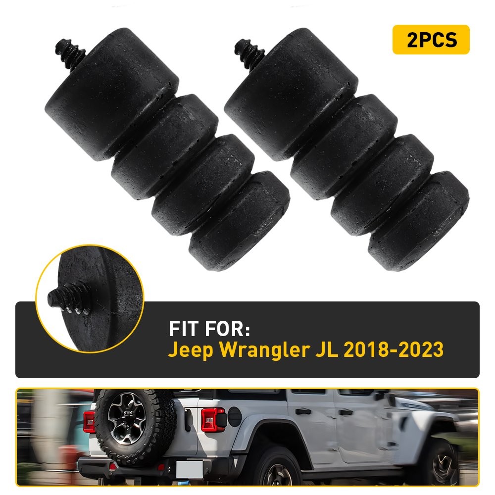 Tailgate Spare Tire Bumper Stop Set of 2 Black Pads for Jeep Wrangler JL 2018-23 thumbnail 10