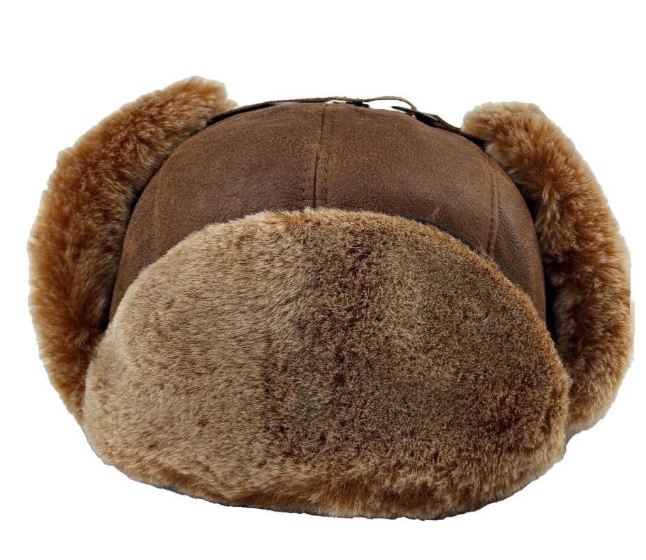 Новый стриженный мех кожи авиатор шляпа — ручной работы теплый зимний траппер шляпа - Изображение 2 из 4