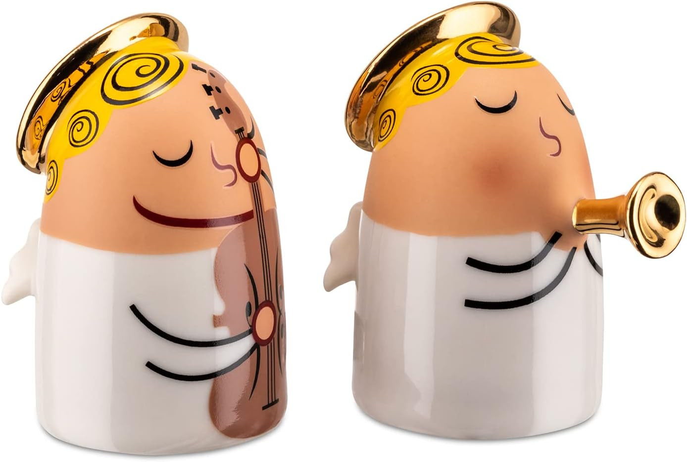 Alessi AMGI26SET1 Angels Band: Set 2 Statuine Porcellana Decorate a Mano