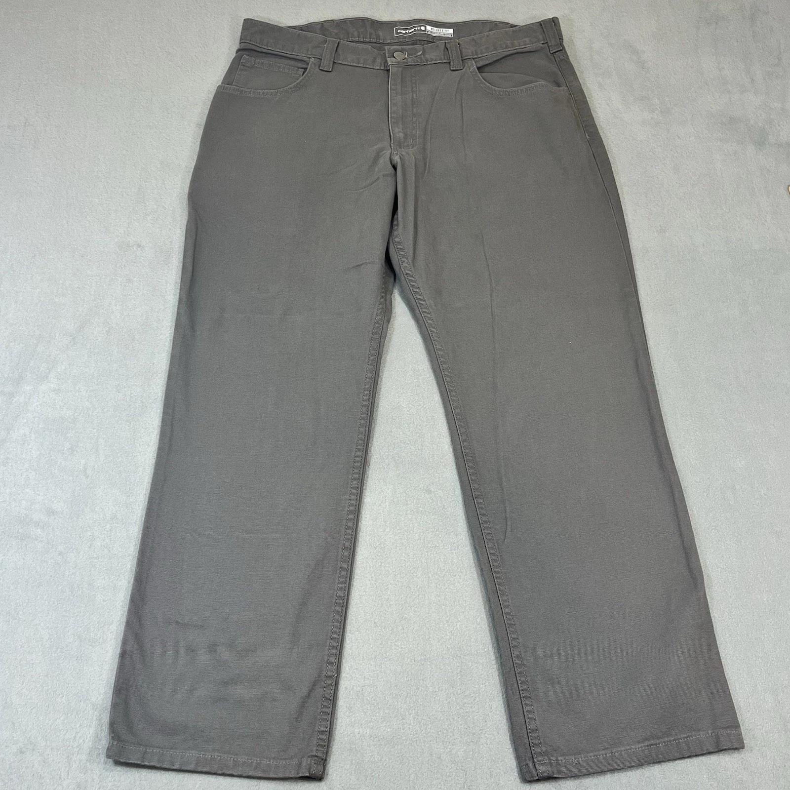 Carhartt Canvas Pants Men’s 36x28 Gray Relaxed Fit Rugged Rigby Workwear