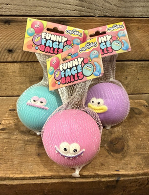 Orb Curiosities Funny Face Squeeze Ball Stress Reliever Bundle - Multicolor