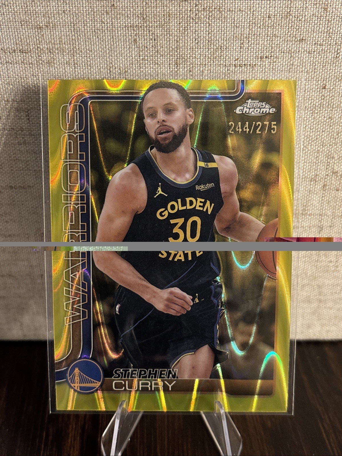 Stephen Curry 2025-26 Topps Chrome Basketball #201 Yellow Raywave /275