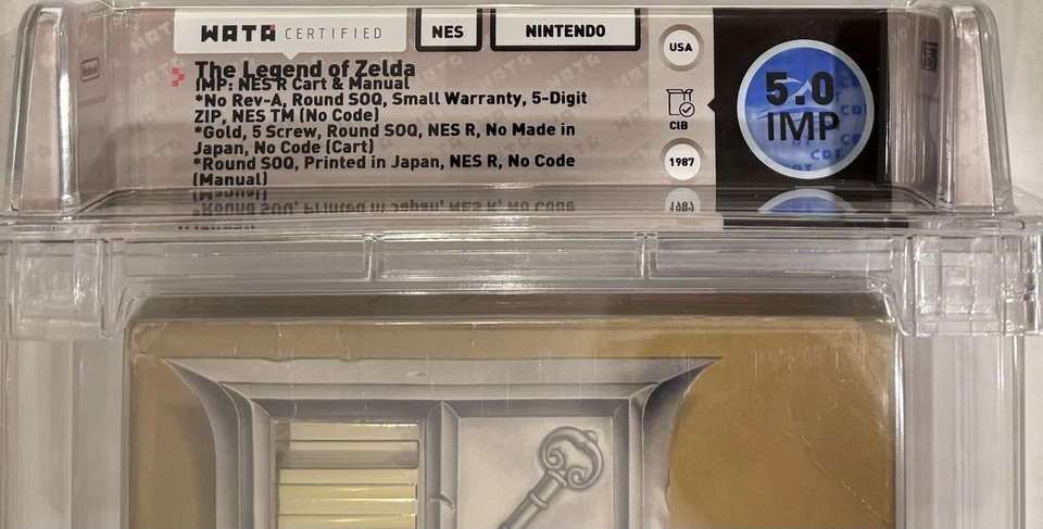 The Legend of Zelda WATA IMP 5.0 🔥 5 Screw Cart Round SOQ Box! NES NINTENDO - Image 2 of 3