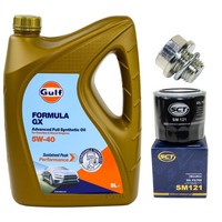MotoröL Filter Set 5W-40 5 Liter + ÖLablassschraube FüR Hyundai KIA Mitsubishi