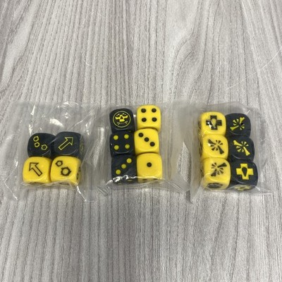 Necromunda: Underhive Original Würfel Set (Schwarz und Gelb) Neu PS