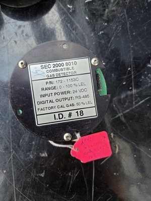 SEC 2000 8010 Combustible Gas Detector 172-1153C 24VDC RS-485 0-100% LEL