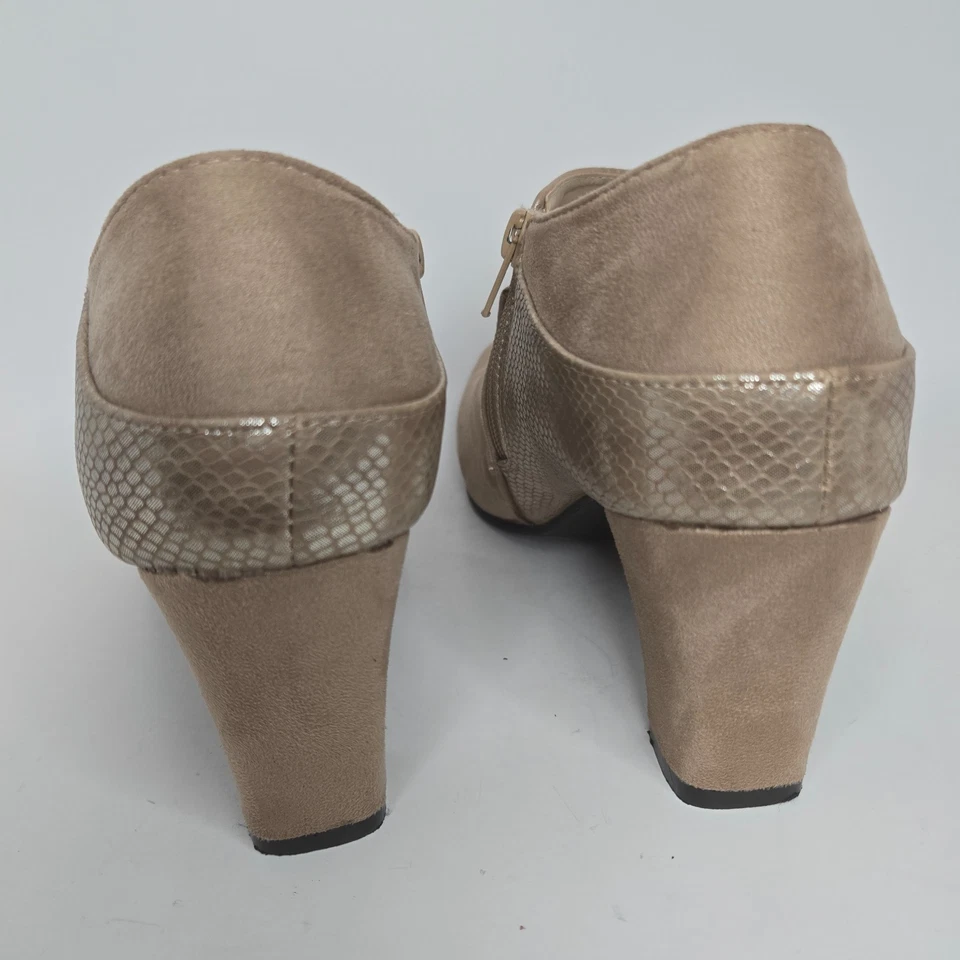 Patrizia by Spring Step Danica Ankle Booties Womens EU 37 US 7 Taupe Faux Suede - Image 3 of 4