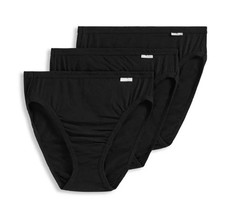 New Jockey Women's size 7 Underwear Elance Cotton French Cut 3 Pack Black