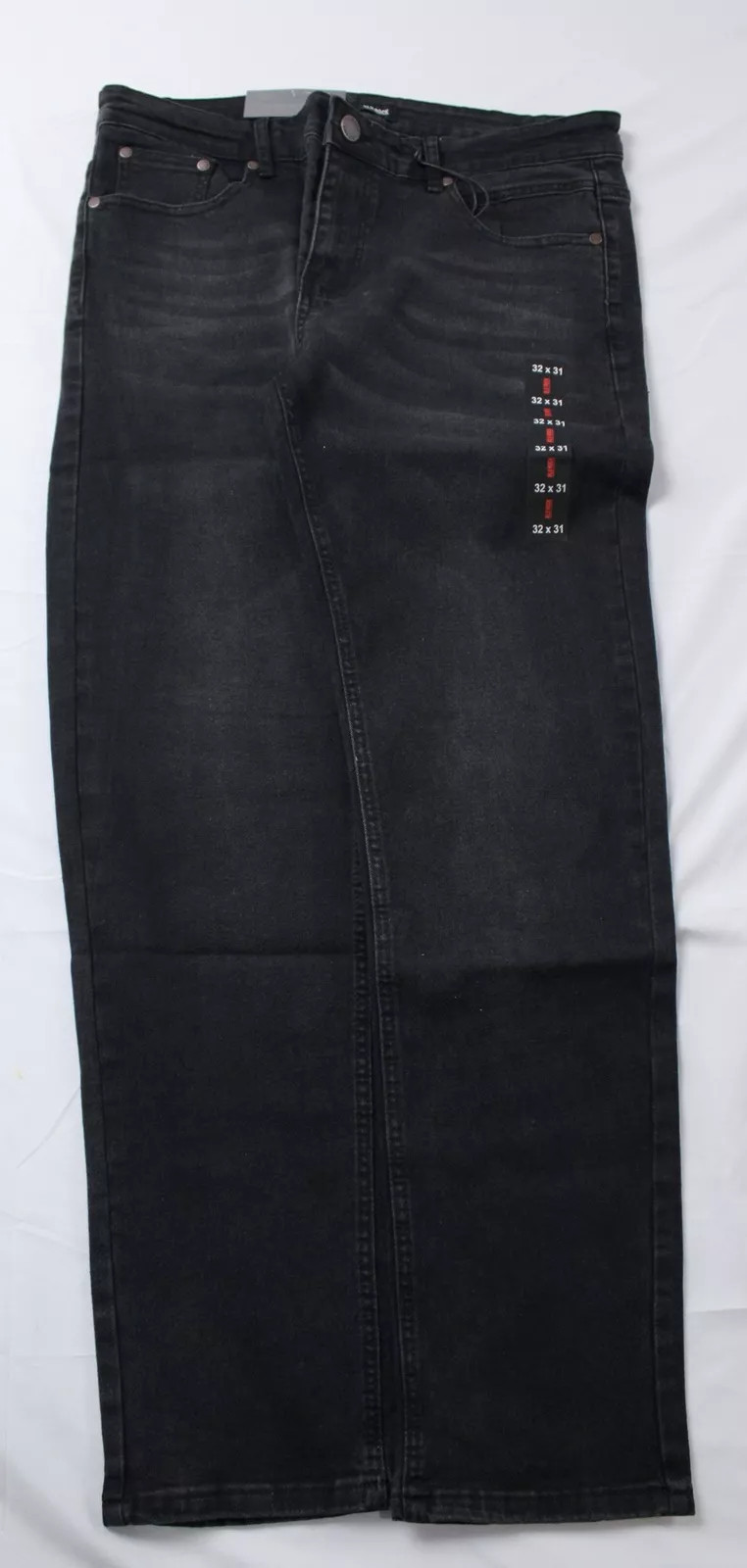 МУЖСКИЕ ПОВСЕДНЕВНЫЕ ДЖИНСЫ BLU ROCK FLEX STRETCH SLIM ПРЯМОГО КРОЯ - РАЗМЕР: МУЖСКИЕ 32X31 - ЧЕРНЫЙ