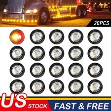 20x Dual Color Round Amber Red Led Side Marker Lights Bullet Truck Trailer 12v 20x Dual Color Round Amber Red Led Side Marker Lights Bullet Truck Trailer 12v