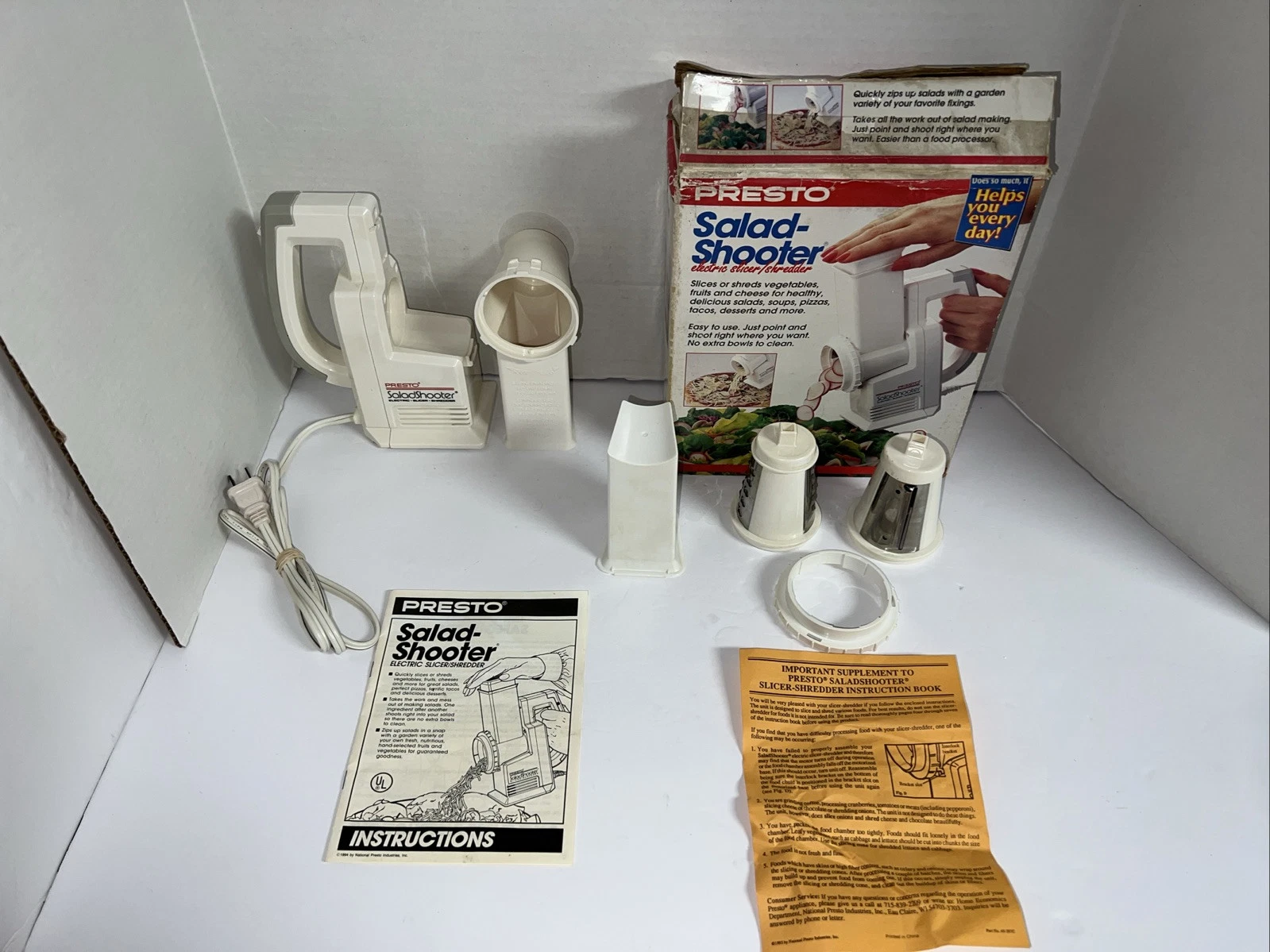 Presto Salad Shooter 02910 Electric Slicer Shredder W/ Box