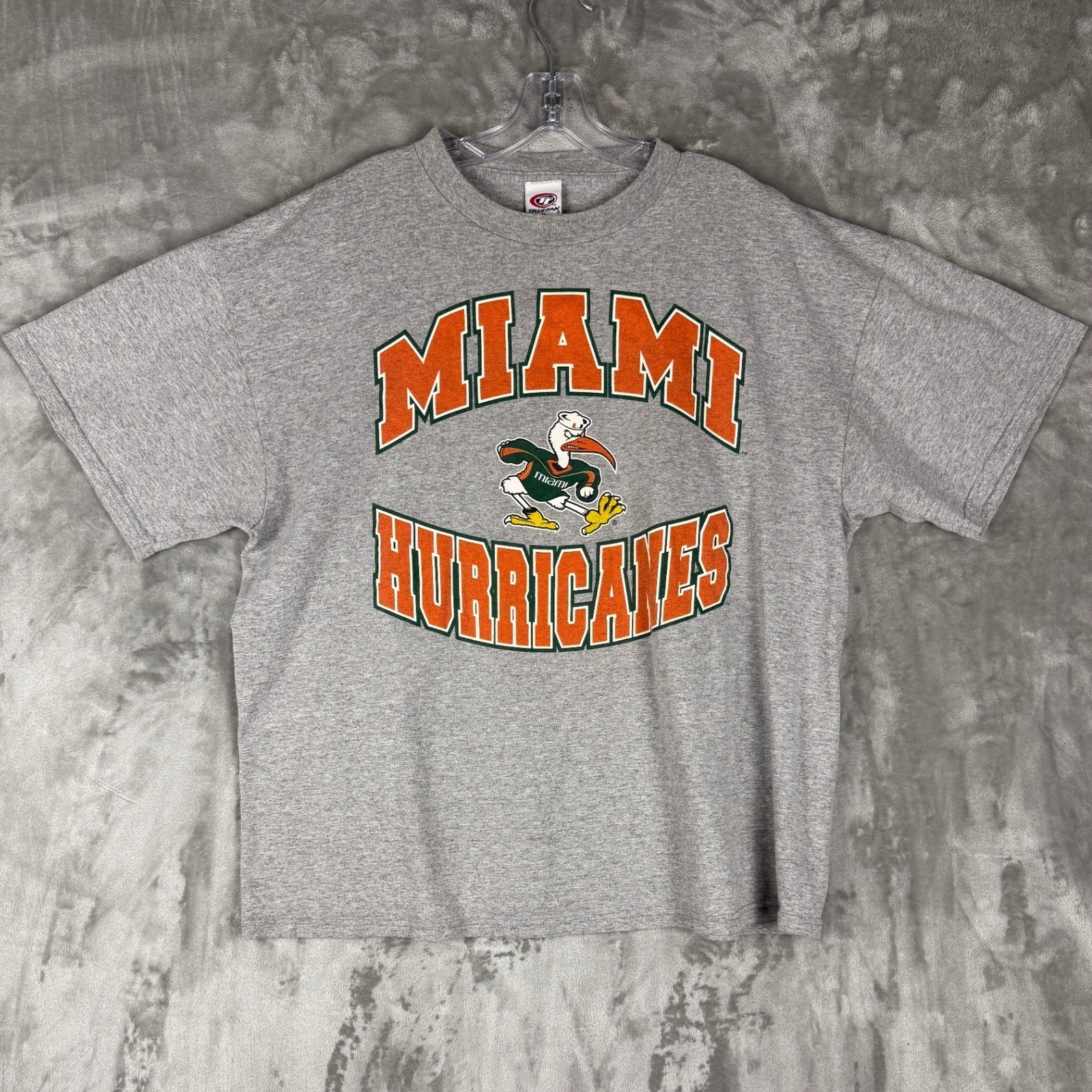 True Fan Miami Hurricanes Gray T Shirt XL Short Sleeve NCAA 