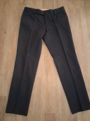 Hugo Boss Herren Hose Gr. 52 Schwarz Genähte Bügelfalte Asymmetrisch WIE NEU