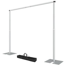 Adjustable Backdrop Stand 10x10ft Heavy Duty Pipe Drape Photo Kit