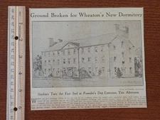 Ground Broken Wheatons New Dormitory from Boston Evening Transcript 1920