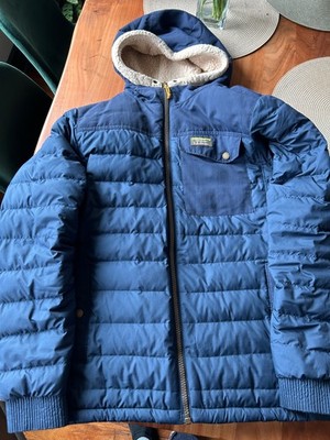 LL Bean Mountain Classic Down Hooded Puffer Jacket, Sherpa-Lined - Mens Medium