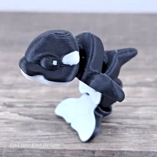 Orca Hatchling 3D Flexi Fidget Articulated Toy – Holiday Gift, Stocking Stuffer