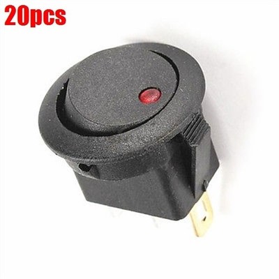 20Pcs Red 12V Led Dot Light On-Off Toggle Switch Auto Car Boat Round Rocker N fi