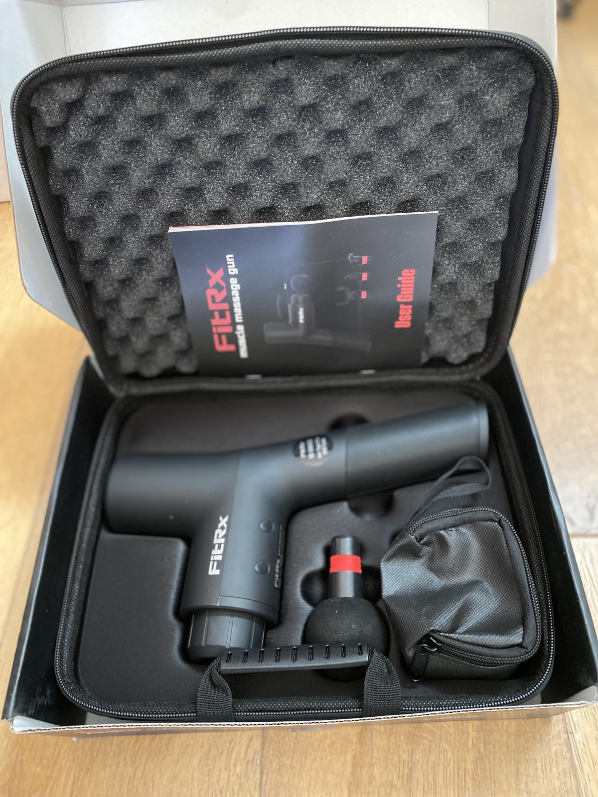 Tzumi FitRx Portable Muscle Massage Gun with Carrying Case and 4 Heads