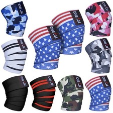 DEFY Weight Lifting Knee Wraps Training Fist Straps Power Lifter Gym Support 78"