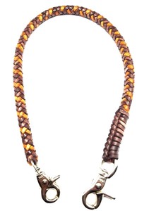 Biker-brown-tan-braided-chain-2-tone-leather-Heavy-Duty-Trucker-style-wallets