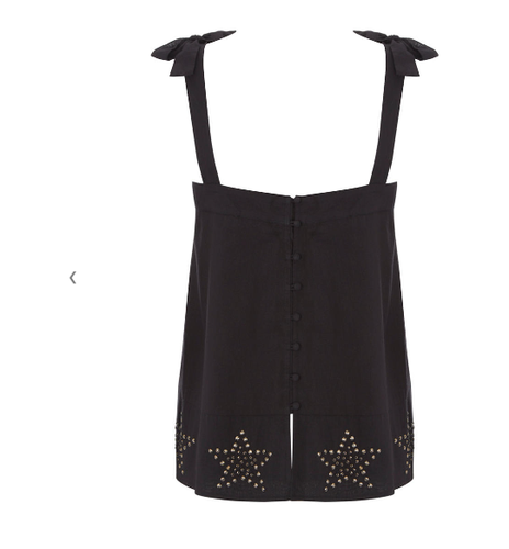 mint velvet black embellished blouse