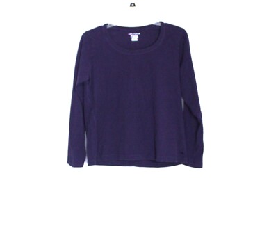 Champion Women's Long Sleeve Cotton T Shirt Purple Medium