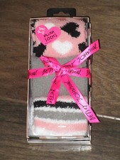 BETSEY JOHNSON 3-PACK PLUSH SOCKS W/ HEARTS STRIPES SOLID NEW