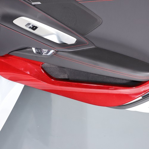 Red Real Carbon Fiber Full Interior Set Decor Cover Trim Kit for Corvette C8 20+ - Picture 254 of 444