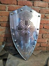 Medieval Knight Templar Crusader Metal Shield Armour Battle Ready Larp Gift