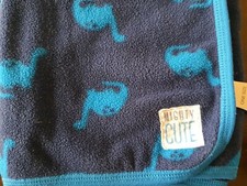 CARTER'S BABY BLANKET NAVY DINOSAURS BLUE MIGHTY CUTE JUST ONE YOU FLEECE LOVEY