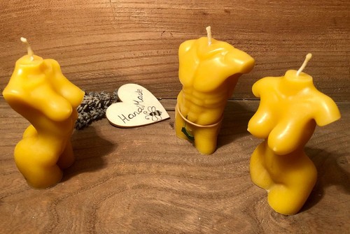 Handmade 100% PURE BEESWAX candles. Voluptuous Female Body Heart Torso Love Gift - Picture 12 of 21