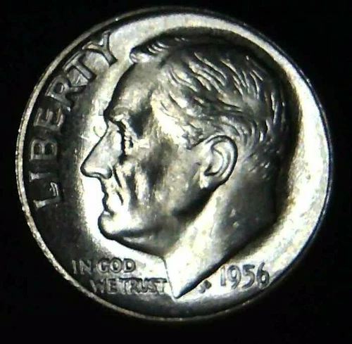 1956-P 10C Roosevelt Dime BU 90% Silver 21oww0323-4