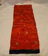 Echo Scarf Red With Sun Faces approx 10" Wide X 52" Long Excellent Condition