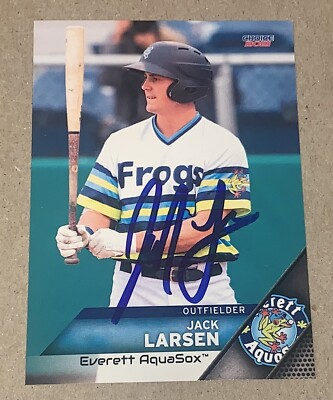 Jack Larsen SIGNED 2021 Everett AquaSox Team Card RC Auto Seattle Mariners