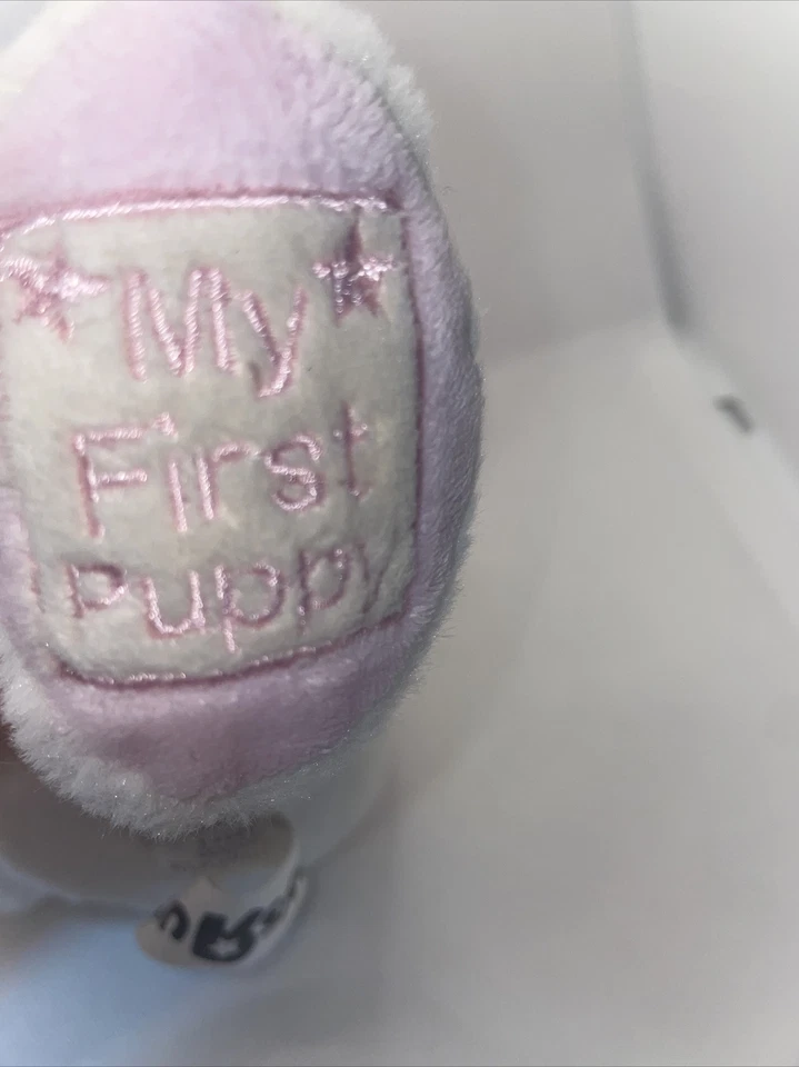 My First Puppy Animal Alley Baby Plush DOG Pink Cream Dog 12" Vintage  Toys R Us - Image 2 of 4