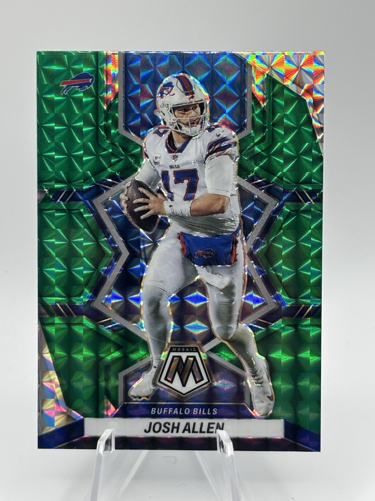 2022 Mosaic Josh Allen Green Mosaic Prizm #20 Buffalo Bills