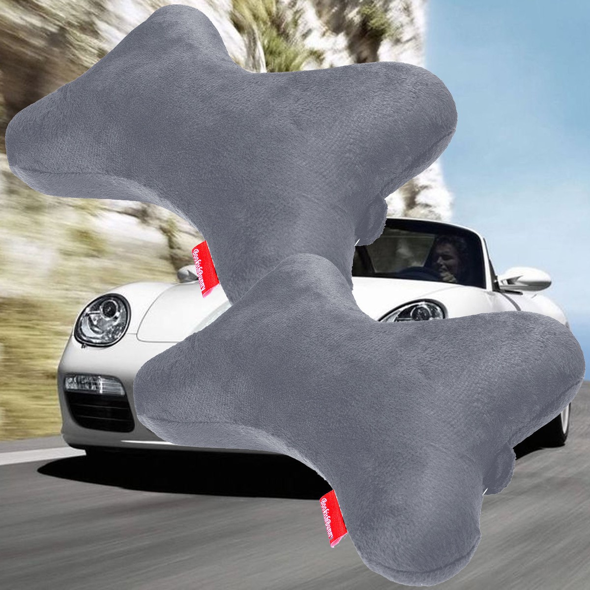 pcs Dog Bone Car Neck Pillow Head Rest Memory Foam Travel Trip Posture  Support